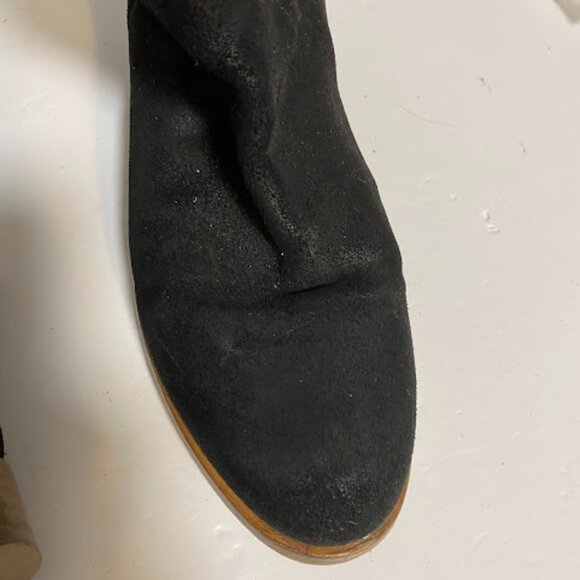 Rag & Bone New York Black Suede Tall Moto Boots - Size 36 - Picture 7 of 13